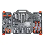 1/4" in x 3/8" in 6 and 12-Point Metric Mechanics Tool Set Socket Case 180 Piece