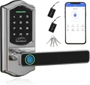 Keyless Entry Smart Door Lock for Front Door,Fingerprint Keypad Door Lock wit...