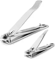 2 Pack Nail Clippers Set, Nail Cutter, Ultra Sharp Stainless Steel Fingernail and Toenail Clipper Cutters,Travel Nail Kit for Men Women