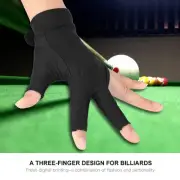 US (Black L)Boodun Unisex Adults 3-Finger Snooker Pool Glove Billiards