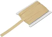 uxcell Double Fold Bias Tape for Sewing 5/8 Inch x 6 Yards Satin Pre-fold Continuous Binding Tape for Seaming Quilting Hemming Binding DIY Crafts, Light Brown