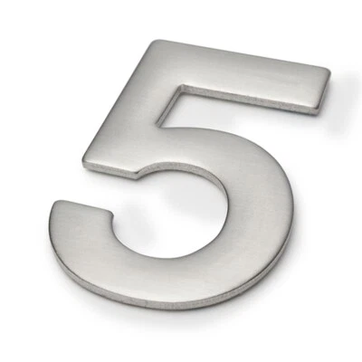 Sandleford 50mm Self Adhesive Stainless Steel Numeral 5