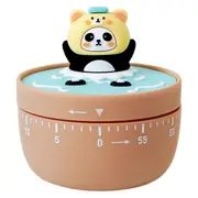 60 Min. Mechanical Kitchen Timer Panda Bathroom Manual Timer Cooking Baking Timer Children Brown