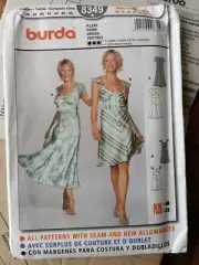 Burda 8349 dress sewing pattern sizes 10 to 22 uncut