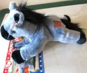 2000, Ty Beanie Buddy Lefty the Donkey & McD's Teenie Beanie Plush Set, NWT