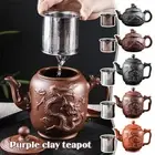 Purple Clay Teapot Built in Stainless Steel Filter Teapot Kung Fu Tea Cup Set