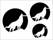 Wolf Howl At Moon Stencil 3 Sizes Halloween Cookie 8.5"x11" Reusable Sheet S819