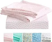 Vonty Kids Bed Sheets Twin Pink Heart Printed Sheets for Girls, Soft Lightweight Microfiber Easy Wash Bedding Set (1 Fitted Sheet + 1 Flat Sheet + 1 Pillowcase)