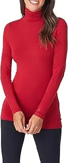 [Cuddl Duds] Women's Softwear with Stretch Long Sleeve Turtle Neck Top