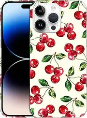 [GlamCase] for iPhone 14 Pro Max, iPhone 14 Pro Max Case - Cherry Watercolor Pattern Design Printed Slim & Sleek Cute Plastic Hard Protective Designer Back Phone Case/Cover for iPhone 14 Pro Max