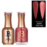 Billionaire Diamond Gel Polish UV LED & Nail Lacquer Duo 007 Hot Lady 15ml