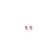 14k Yellow Gold 5x3mm Oval Pink Sapphire Earrings