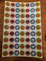 Vintage CTP Scratch n Sniff Cherry Stickers Full Sheet