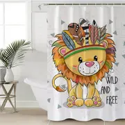 Sweet Native American Lion Cub Shower Curtain