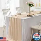 12 Pack Chiffon Table Runner 14x108 Inch Long 9ft Sheer Table Runners for Par