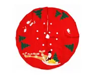 C349 100cm Christmas Tree Embroidered Deer Cart Tree Skirt Small Tree Bottom Apron for Xmas Holiday Decorations