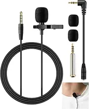 Grade Lavalier Lapel 3.5mm Microphone with Omnidirectional Pickup & Easy Clip-On System – Compatible for iPhone, Android, Camera – Ideal for Interviews, Podcasts, Video Conferences, Voice Notes