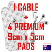 TENS EMS ELECTRODE PADS CABLE + PADS 9cm x 5cm x 4 LARGE PREMIUM PADS ⭐⭐⭐⭐⭐