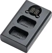 Kimaru NP-FW50 Battery Charger, Double Slot NP-FW50 Charger for Sony BC-TRW Charger, ZV-E10, Alpha A6000 A6300 A6400 A6500 A5000 A5100 A7 A7II A7R A7RII A7S A7SII RX10 II III Cameras.