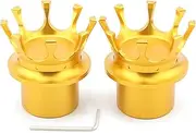 WYJDZSW Motorcycle Front Axle Nut Cover Caps Bolt Aluminum Compatible With Touring Electra Glide Dyna Street Bob Fat Bob Sportster XL Softail(Crown Gold)