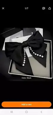 Sweet Cute Big Bow Faux Pearl Hair Clip