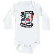 Mexican Dominican Heart Flags Baby Bodysuit (Long Sleeve)