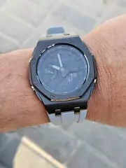 Casio G-Shock GA-2100 Original Watch – Custom Gray/Black Strap – CasiOak