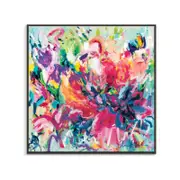 Artist Lane "Charades and Champagne " by Amira Rahim - 60x60cm Black Framed Canvas
