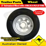 155R13C 8 PLY 13 inch Sunraysia Gal Wheel Rim & Tyre (Ford Stud Pattern) Trailer