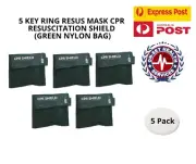 5x CPR Resuscitation Mask Face Shield Resusi Face Mask Resus Shield w/ Keyring