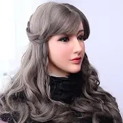 QIAOYIQIAO Silicone Mask Realistic Face Mask Lifelike Silicone Female Head Mask Can Make up for Crossdresser Halloween Transgender