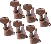 JOINPAYA Sealed 6 Right Tuning Pegs for Acoustic Electric Guitar Set of Guitar Tuning Keys with Square Head Machine Heads Coffee