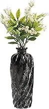 Radicaln Marble Flower Vase 10" Inches Black Handmade Elegant Marble Vase for Home Decor, Flower Pot for Displaying Fresh Flowers, Garden Decor, and Flower Pots