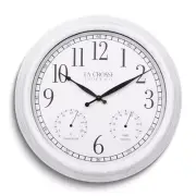 Payton 15 Inch Indoor and Outdoor Temp and Humidity 3-in-1 Wall Clock