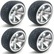 NEW Powerhobby 1/10 Drift Car Mounted Tires / Wheels (4) Silver PY067