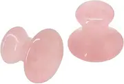 2 Pcs Jade Mushroom Hot Massage Stones Set Warm Rocks Kit for Facial SPA Pink