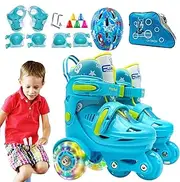 Kids Roller Skates - Roller Skates for Beginners, Roller Skates for Kids | Roller Skates for Girls and (3-8 Years) with Luminous Wheels, Adjustable Outdoor Roller Skates for Kids