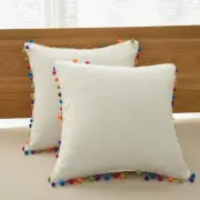 16x16" White Plain 100%Cotton Cushion Cover Sofa Decorative Pillow Case 4 Pcs.AU