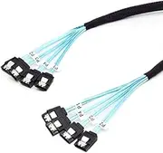 NFHK Internal SAS 4 SATA Host to 4 SATA 7pin Target Hard Disk 6Gbps Data Server Raid Cable 50cm