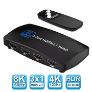 8K HDMI 2.1 Switch Video Switch Splitter Mirror 1080P With IR Remote Control