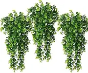Artificial Eucalyptus Vine Hanging Plants, Set of 6, Green Natural Leaves, Durable, Suitable for Indoor and Outdoor Landscaping and Decoration