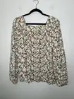LC Lauren Conrad Top Womens Floral Long Sleeve Peasant Blouse Size Medium NWT