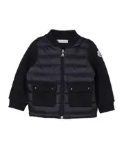 logo-patch panelled bomber jacket 1824M,1218M midnight blue