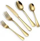 Gold Silverware Set, 20 Piece Golden Cutlery Set Service for 4, Stainless Steel