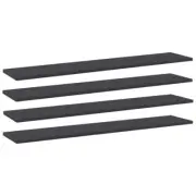 Replacement Bookshelf Boards 4 Pcs Chipboard 100x20cm Bookcase Shelf Panel Grey
