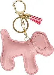 [QTMY] Cute Leather Puppy Keychain Keyring for Women,Purse Bag Charms for Handbags Backpack,242