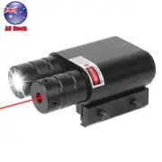 2In1 Tactical Combo LED Flashlight RED Dot Laser Light Sight Picatinny Rail AU