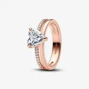 *BRAND NEW* Pandora Timeless Rose Gold-Plated Double Band Heart Ring 183100C01