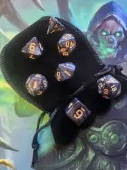D&D/RPG Polyhedral Dice Set (7pc.) w/ Black Carrying Pouch