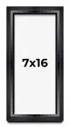 7x16 Shadow Box Frame Black | 1.25 inches Deep Real Wood Contemporary Shadowbox
